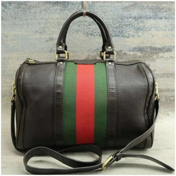 Gucci Handbags - 100% Authentic Gucci Boston Brown Leather Satchel Bag